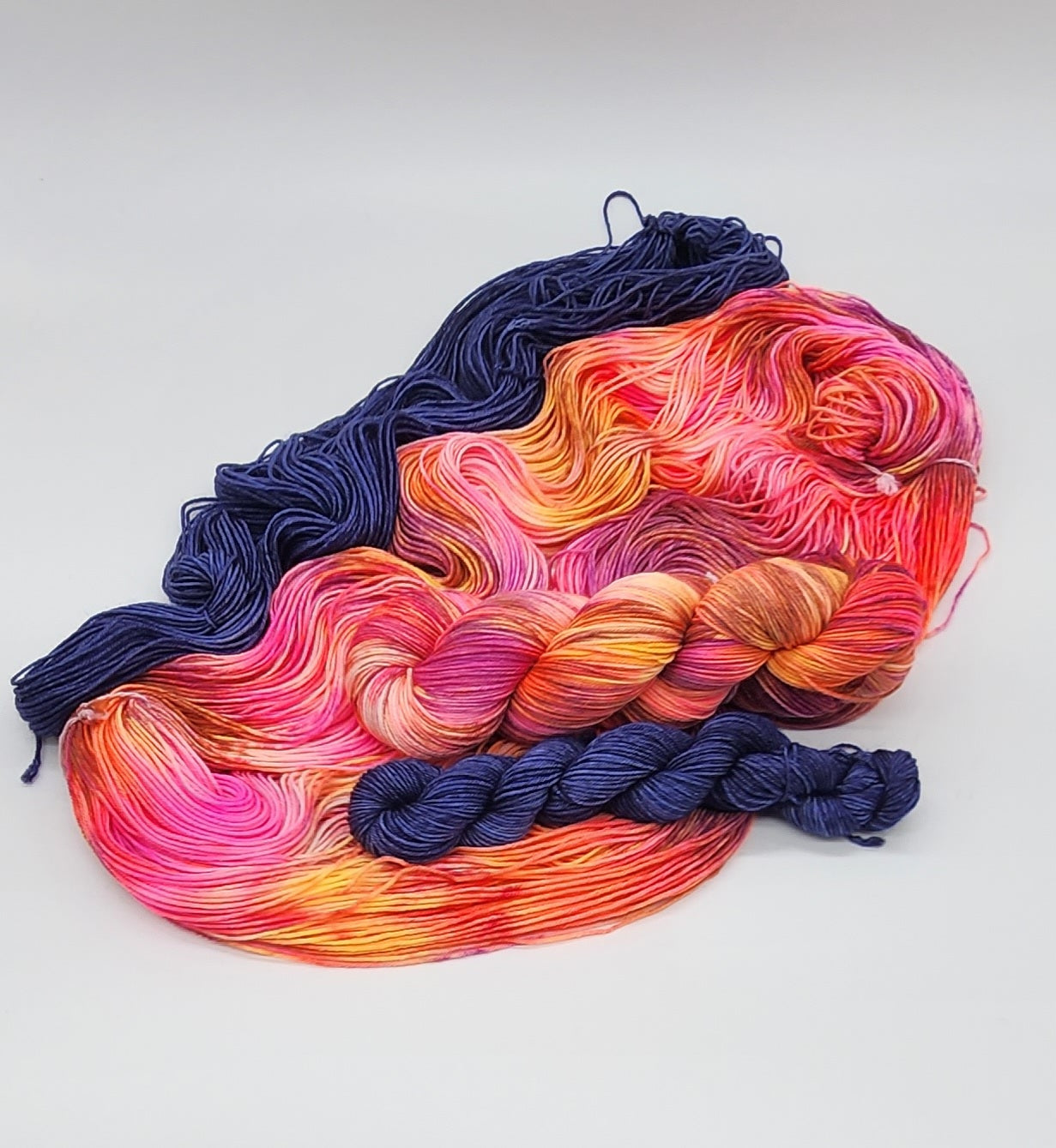 Tequila Sunset - Electron Sock,  Fingering Weight Yarn, with 20 gram mini