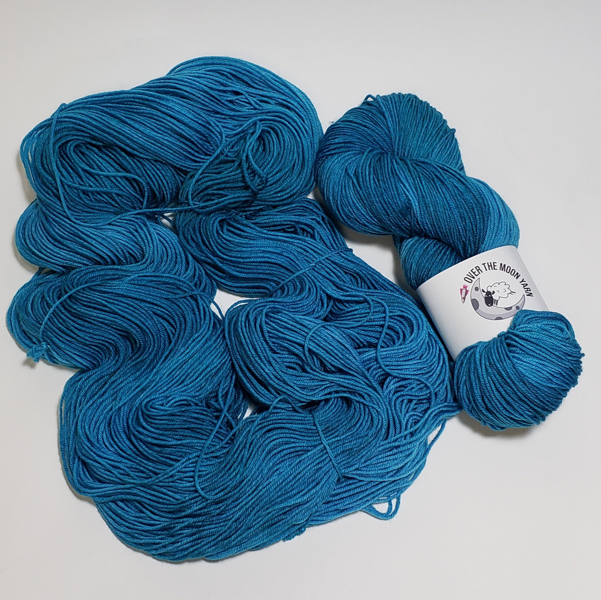 The Universe is Turquoise- Electron Sock,  Tonal, Fingering Weight Yarn,